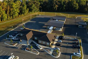 Aerial, commercial campus