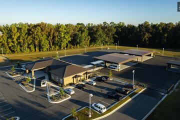 Aerial, commercial campus