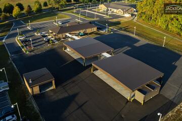 Aerial, commercial campus