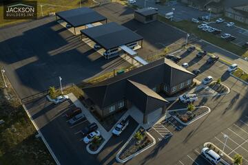 Aerial, commercial campus